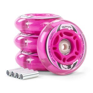 SFR - Light Up Inline Wheels - 64, 70, 72 mm - Pink Průměr koleček: 64 mm