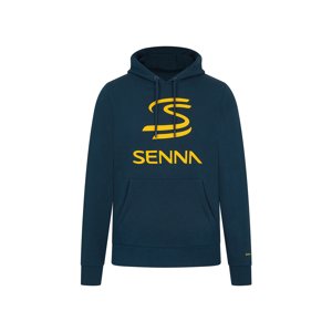 Ayrton Senna pánská mikina s kapucí Logo navy 2024 Ayrton Senna Collection 701227176001225