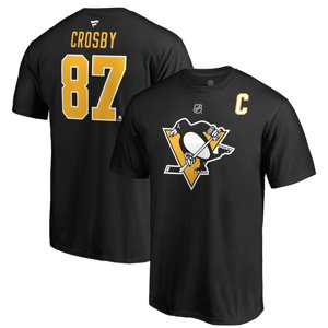 Pittsburgh Penguins pánské tričko black Sidney Crosby Stack Logo Name & Number Fanatics Branded 62127