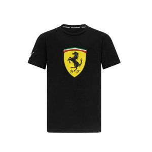 Ferrari dětské tričko Shield black F1 Team 2023 Puma 701223468002164