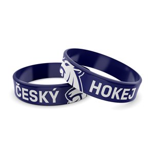 Hokejové reprezentace dětský silikonový náramek Czech republic lion”s head blue 101896