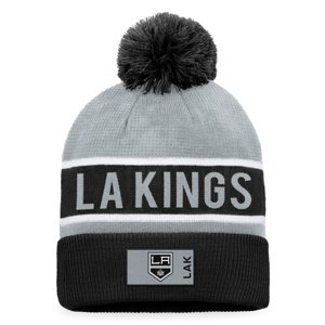 Los Angeles Kings zimní čepice Authentic Pro Game & Train Cuffed Pom Knit Black-Stone Gray Fanatics Branded 104982