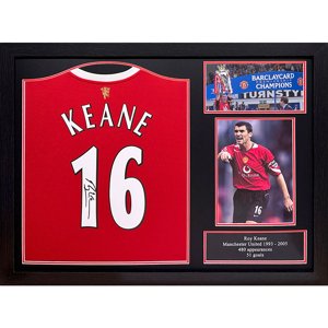 Legendy zarámovaný dres Manchester United FC 2020-2022 Keane Signed Shirt (Framed) TM-04645