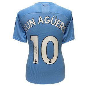 Legendy fotbalový dres Manchester City FC 2019-2020 Aguero Signed Shirt TM-04649