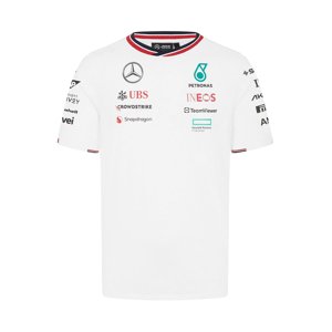 Mercedes AMG Petronas pánské tričko Driver White F1 Team 2024 Stichd 701227950001225