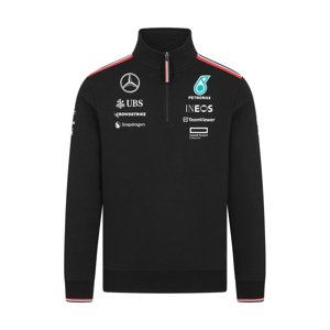 Mercedes AMG Petronas pánská mikina Driver 1/4 Zip black F1 Team 2024 Stichd 701227956001230