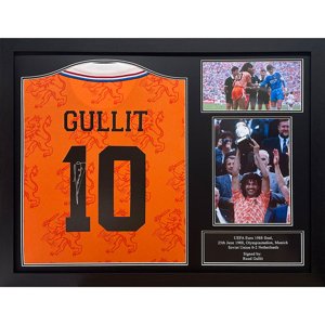 Legendy zarámovaný dres Netherlands 1988 Gullit Retro Signed Shirt (Framed) TM-04985